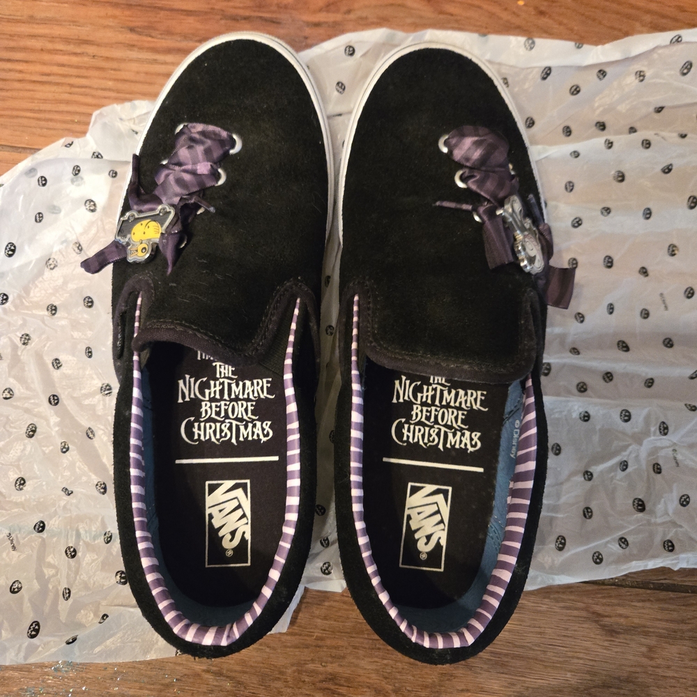 Vans Kids Black and Purple Nightmare Before Christmas Sneakers